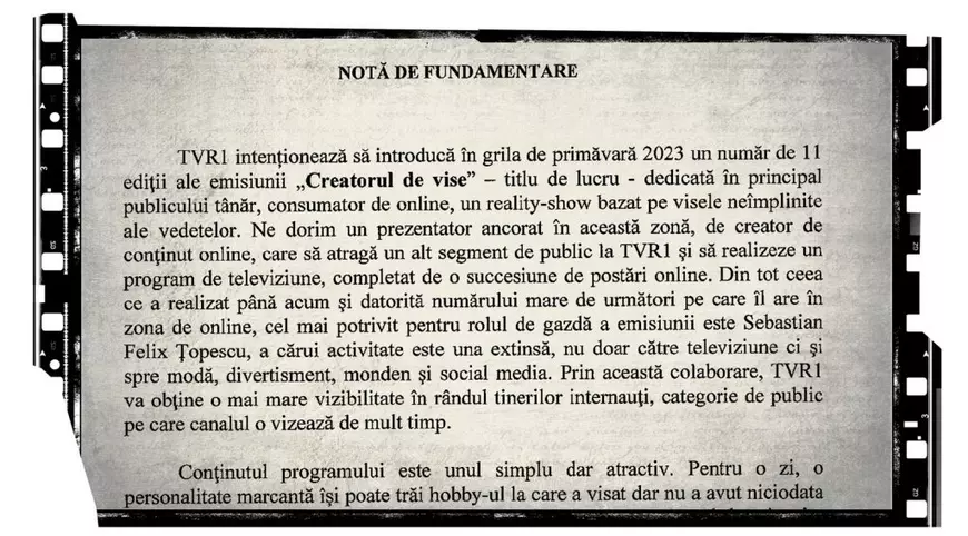 Cu mama în Consiliul de Administraţie, Sebastian Felix Țopescu, fiul fostului mare comentator sportiv, primește o emisiune la TVR. Care este bugetul