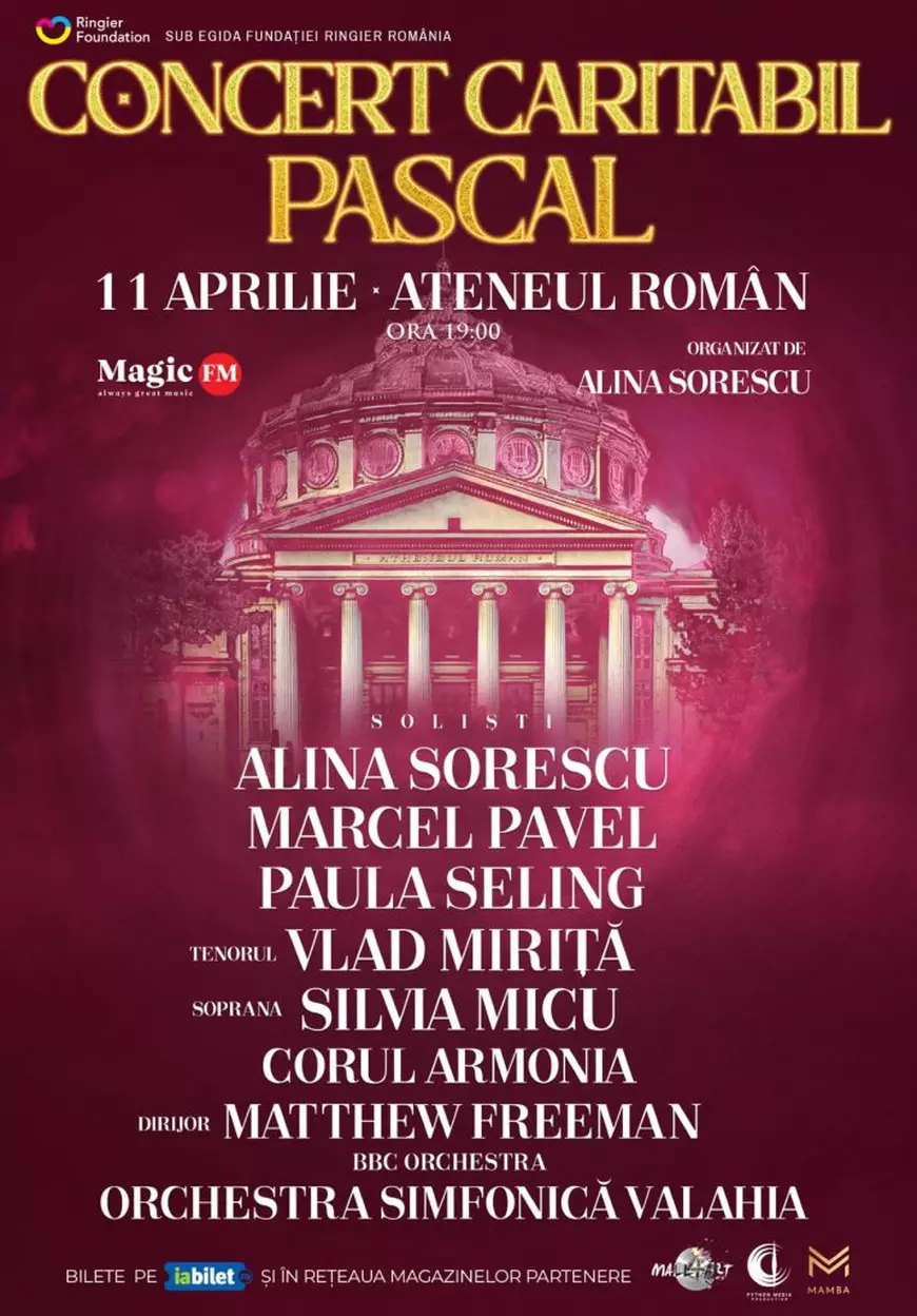 Alina Sorescu, Marecel Pavel, Paula Seling și Vlad Mirță, doar câțiva dintre artiștii care vor cânta pe scena Ateneului Român, în concertul caritabil pascal