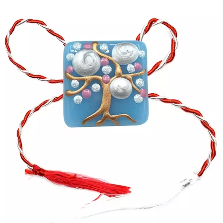 Mărțișoare pentru 1 Martie - cele mai frumoase mărțișoare - Mărţişor handmade pictat pe sticlă Regalo - Copac înflorit