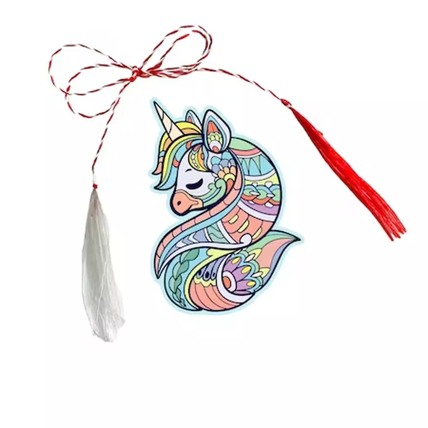 Mărțișoare pentru 1 Martie - cele mai frumoase mărțișoare - Broşă mărţişor din lemn - Unicorn