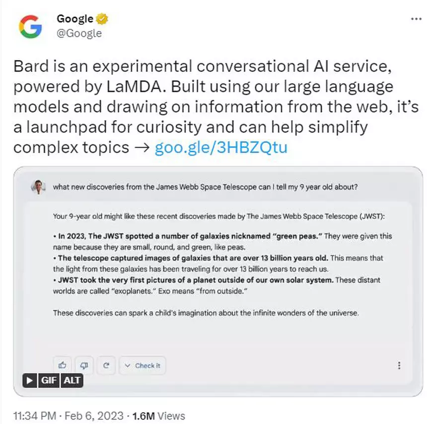 Inteligența artificială de la Google a produs o pagubă de 100 de miliarde de dolari cu un răspuns greșit
