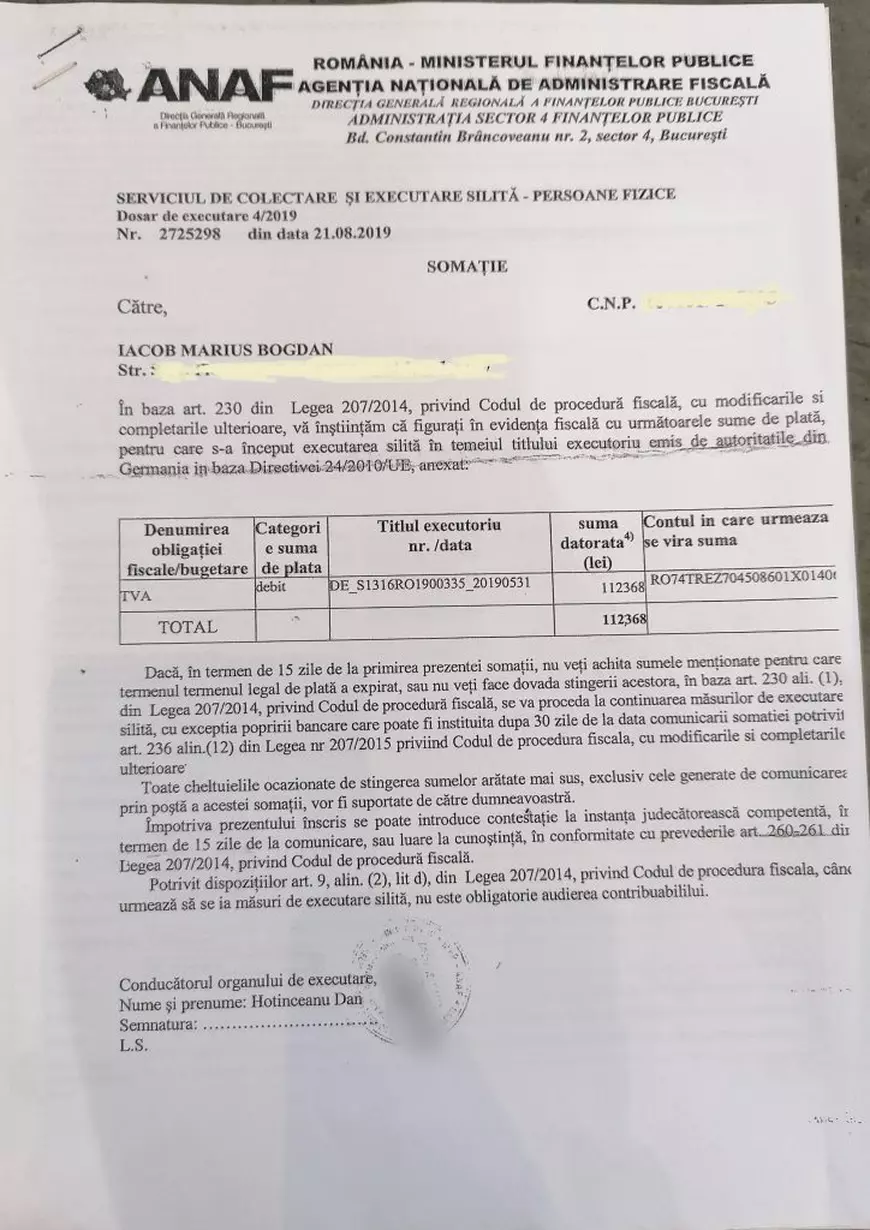Executat silit pentru datorii într-o țară în care nu a fost niciodată. Patru ani de coșmar pentru un român, victima unui furt de identitate: „Cei care ar trebui să te apere îţi închid uşa în nas”