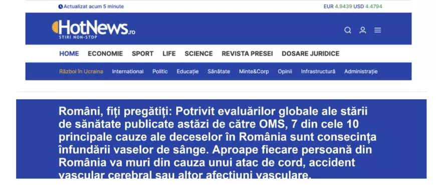 Site-ul agenției de știri HotNews, clonat și folosit într-o escrocherie cu „un medicament-minune”