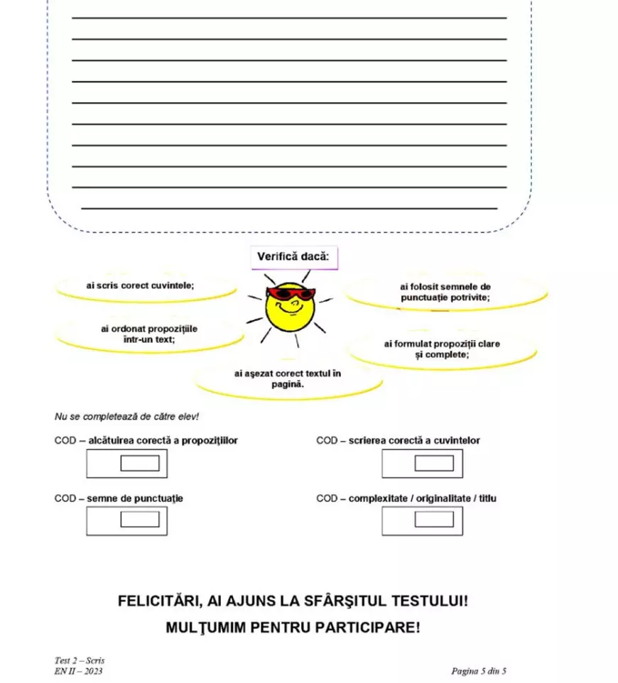 Subiectele la Limba română de la Evaluarea Națională pentru clasa a II-a. Ce au avut de rezolvat elevii