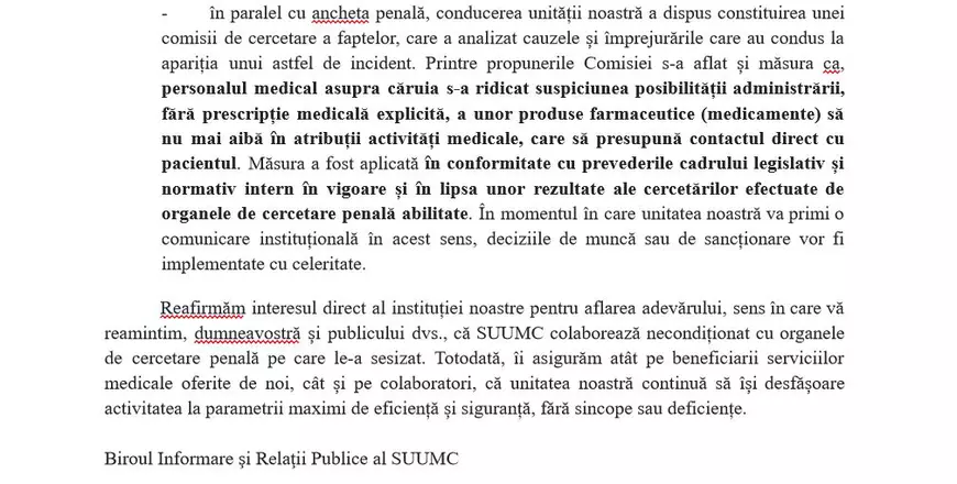INVESTIGAȚIE. Asistentul cercetat penal pentru că a sedat premeditat 3 paciente internate în Spitalul Militar lucrează, în continuare, în aceeași secție. Spitalul spune că pacienții sunt în „siguranță” 