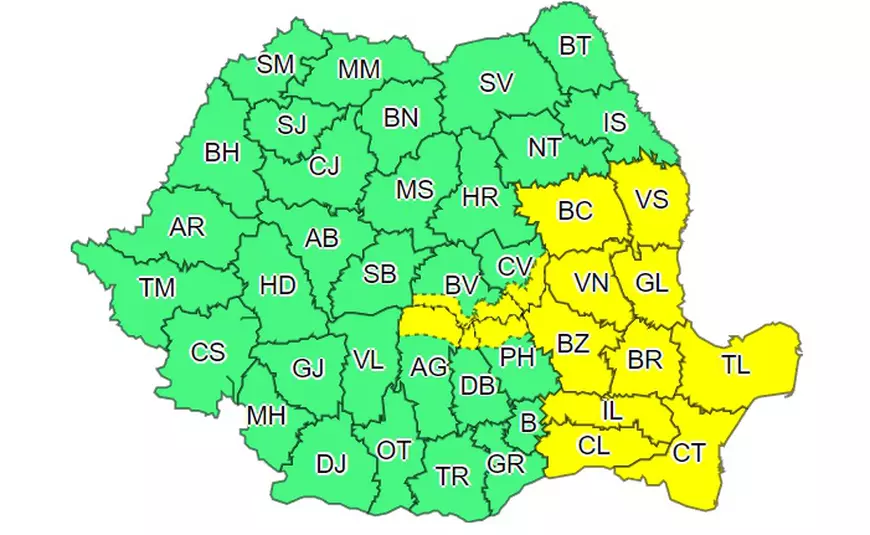 Vremea se strică pe litoral. Avertizări meteo de ploi și vânt pentru sud-estul țării. Harta zonelor vizate
