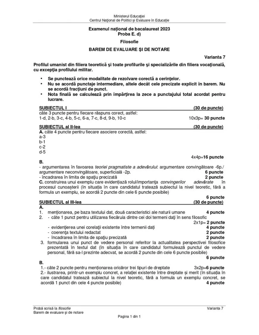 Subiectele la probele la alegere date azi în sesiunea de toamnă de la Bacalaureat 2023