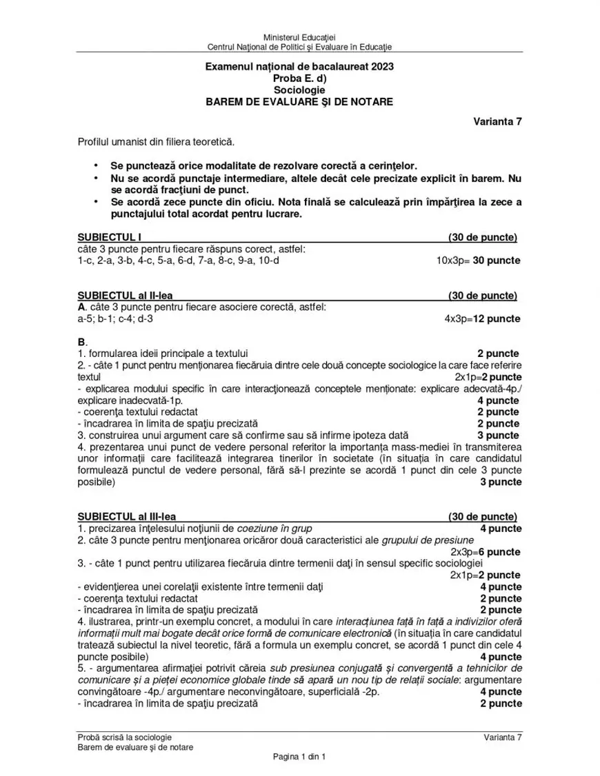 Subiectele la probele la alegere date azi în sesiunea de toamnă de la Bacalaureat 2023