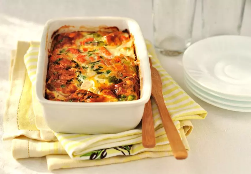 Broccoli gratinat cu somon 