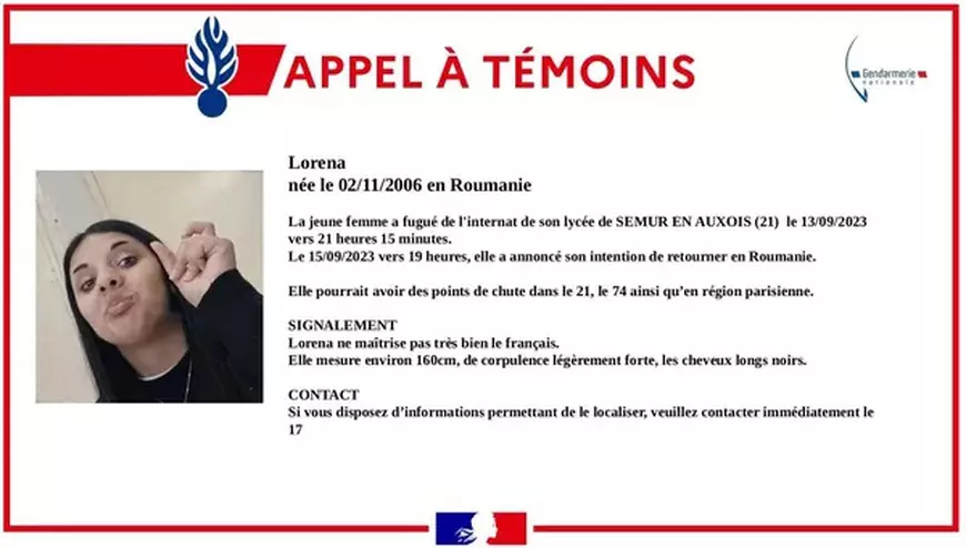 Adolescentă româncă dispărută de patru zile, după ce a fugit din internatul liceului unde era elevă, lângă Dijon, în Franța