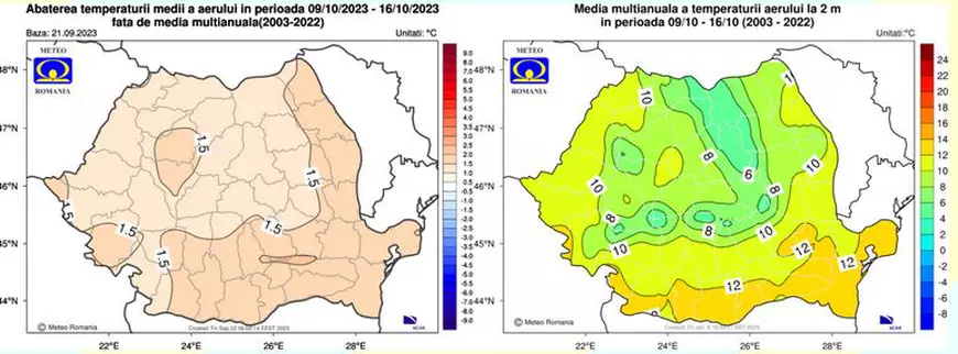Octombrie, cu „temperaturi mai mari decât cele normale” și cu mai puține ploi. Meteorologii au actualizat prognoza