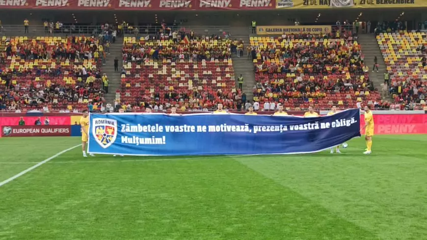  România – Andorra 4-0, în preliminariile EURO 2024. Tricolorii au înscris trei goluri în prima repriză, pe Arena Națională, unde sunt încurajați de 20.000 de copii