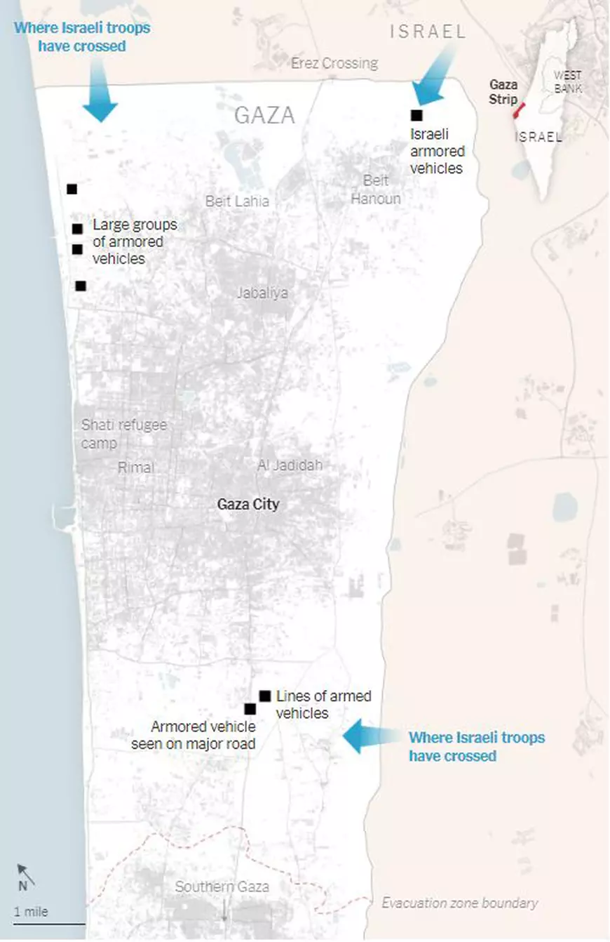 Secretul ofensivei terestre israeliene în Gaza a fost dezvăluit de o imagine din satelit, în cea mai clară observație de până acum