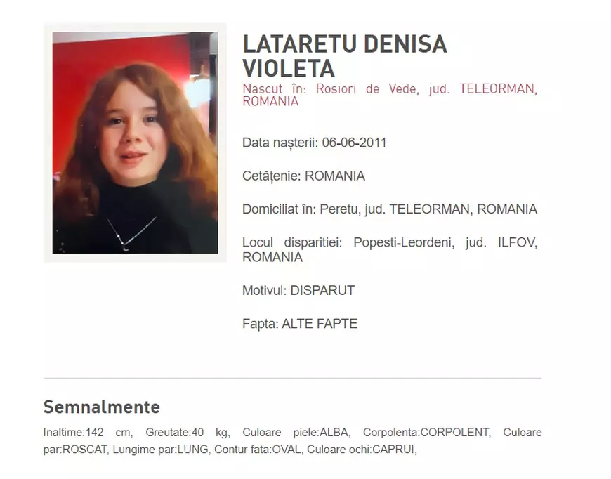 Fata de 12 ani din Popeşti Leordeni dată dispărută a fost găsită în Râmnicu Vâlcea