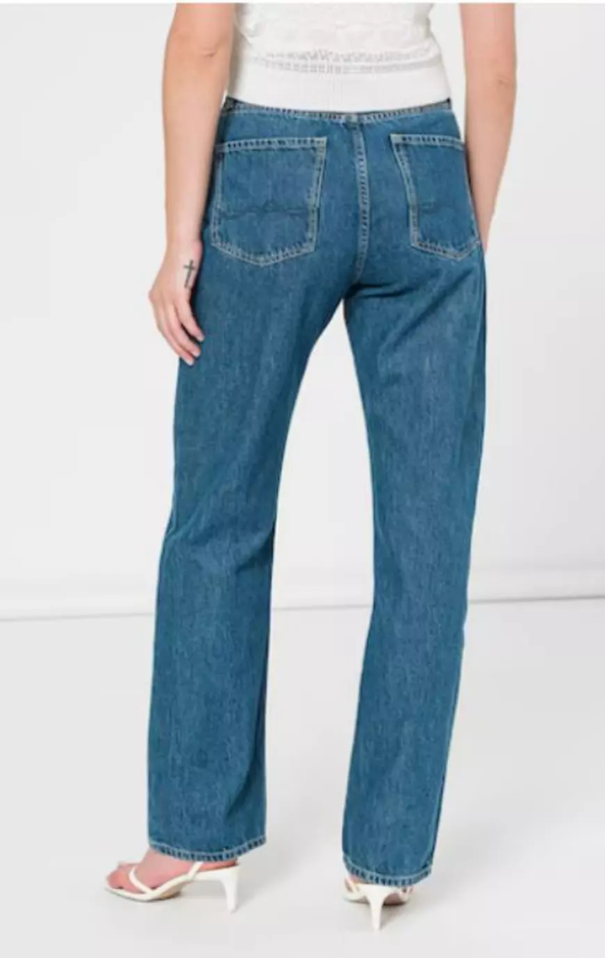 Blugi cu talie inalta si croiala dreapta Robyn femei Pepe Jeans London - 87,99 lei