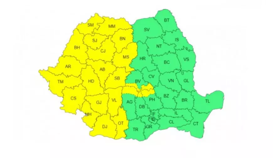 Toată țara, sub alertă meteo. Avertizări cod portocaliu și cod galben, rafale de vânt de peste 120 km/h