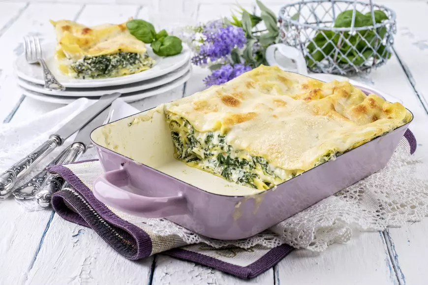 Lasagna cu ricotta și spanac