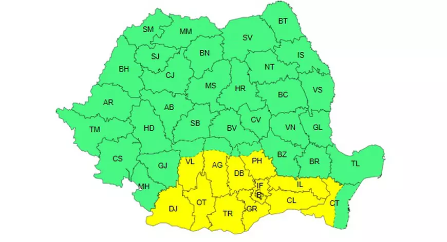 Cod galben de caniculă în mai multe județe din țară, până marți. Harta zonelor vizate. Cum va fi vremea în București