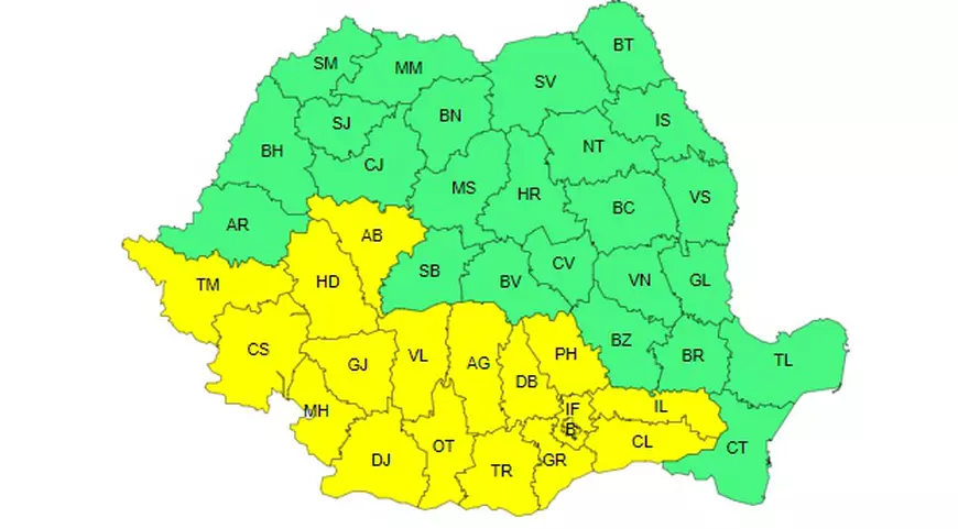Cod galben de caniculă în mai multe județe din țară, până marți. Harta zonelor vizate. Cum va fi vremea în București