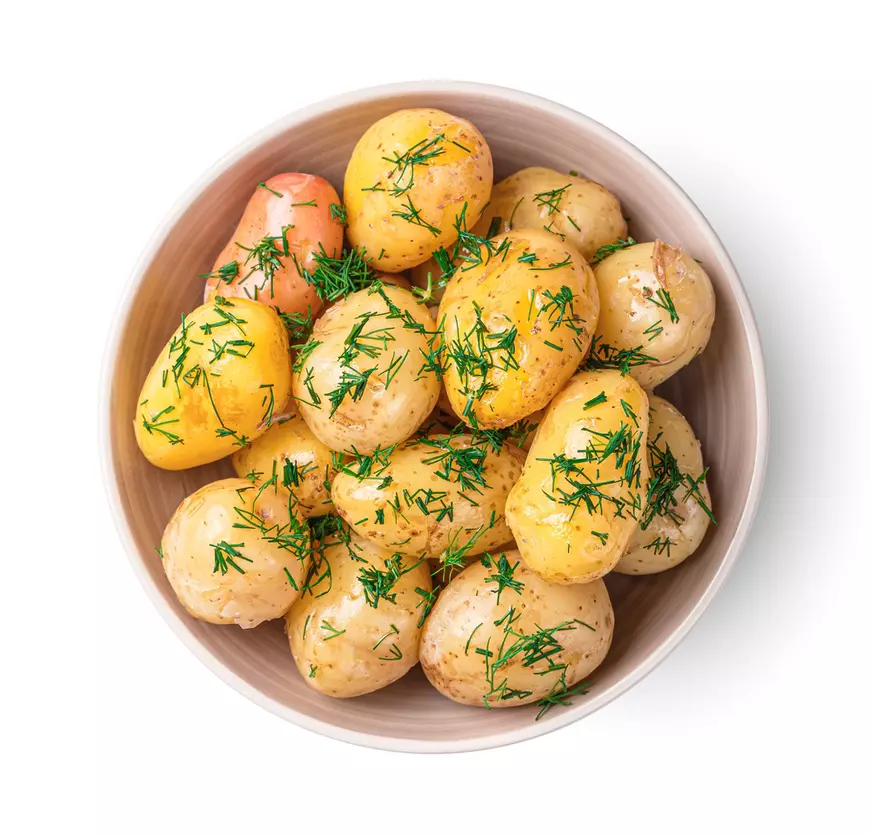 Cartofi noi la cuptor cu verdețuri - rețete de mâncare de post cu cartofi