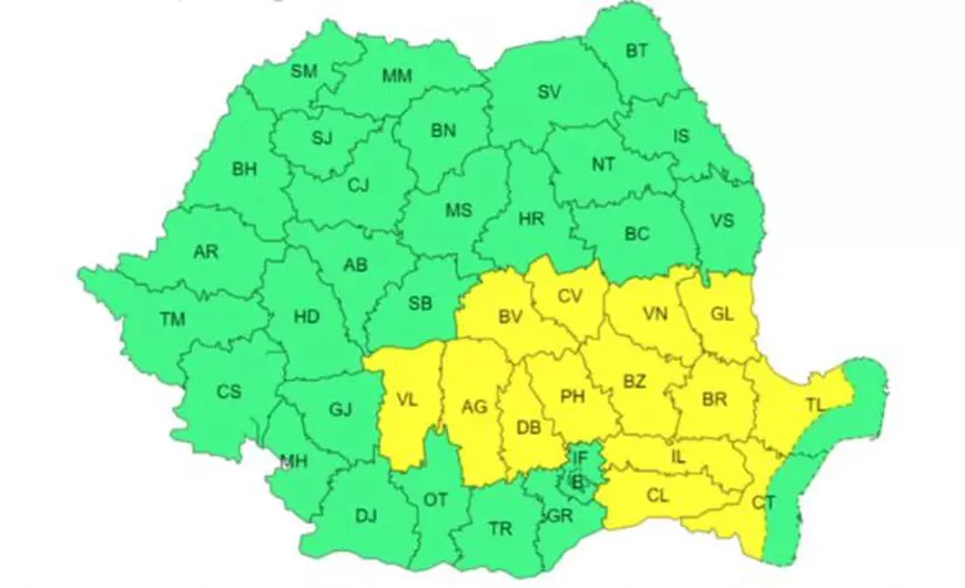 Avertizare cod galben de vijelii și ploi. Harta județelor afectate de furtuni. Ce se anunță în București