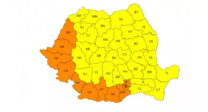 Val de căldură peste România. Cod portocaliu de caniculă în majoritatea regiunilor