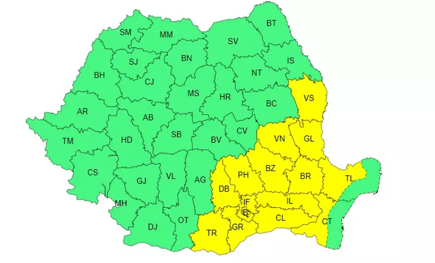 România, sub avertizări de caniculă, vijelii și grindină. Harta zonelor vizate. Cum va fi vremea în București