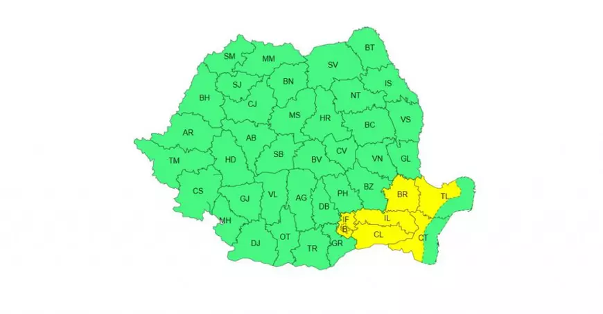 Jumătate de țară, sub avertizări meteo de furtuni: unde vor fi vijelii, ploi torențiale și grindină. Canicula se menține în sud