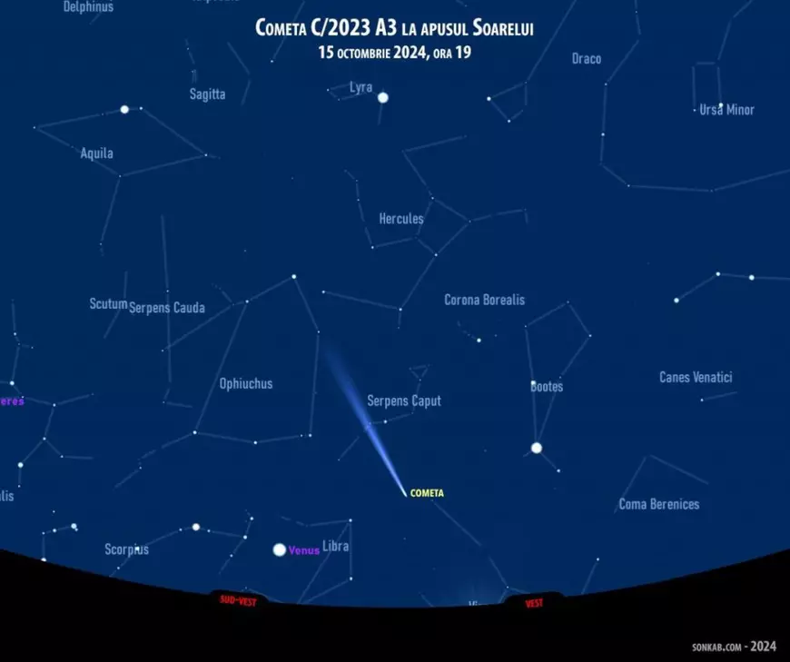 Când poate fi văzută din România „Cometa secolului”. Orele și direcția de pe cer în care să ne uităm | VIDEO