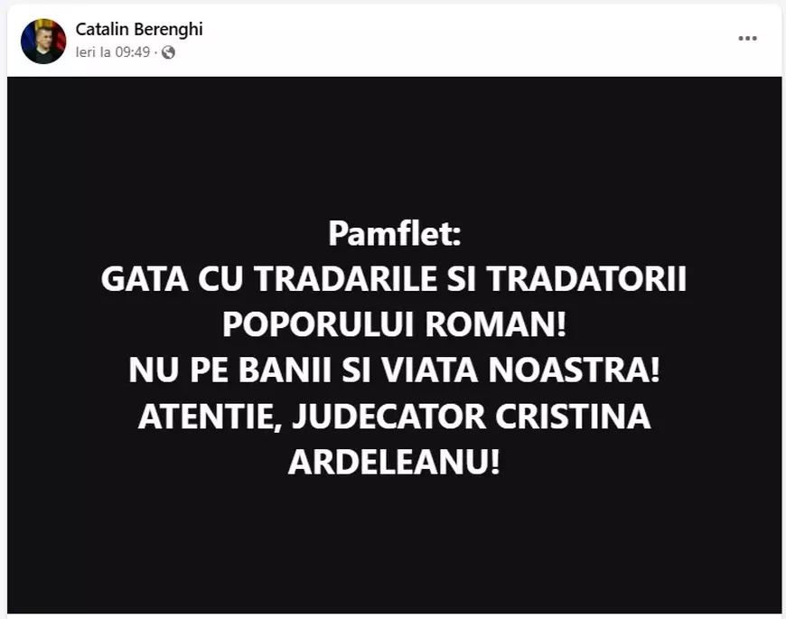 Cătălin Berenghi e bărbatul care a amenințat judecătoarea din procesul intentat de Călin Georgescu: lunetist, legionar, candidat la Președinție în 2019