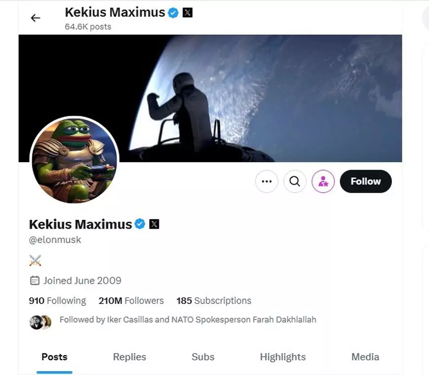 Elon Musk și-a schimbat numele pe rețeaua X, fostă Twitter. Acum îl cheamă Kekius Maximus