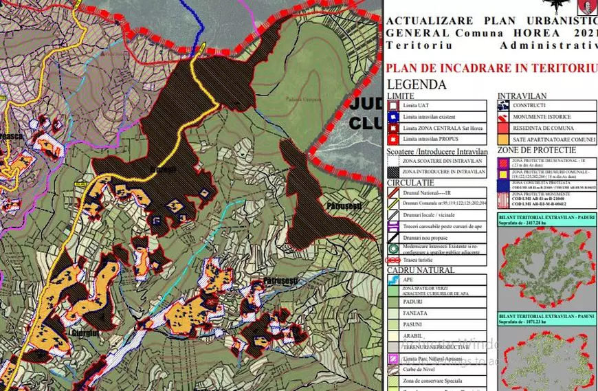 Traseul unui drum din Munții Apuseni, schimbat arbitrar în timpul modernizării. Acum trece printr-o zonă cu locuințe și terenuri