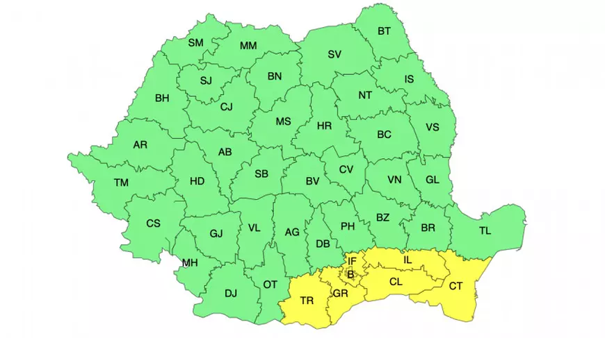 codul galben de ninsori a fost extins