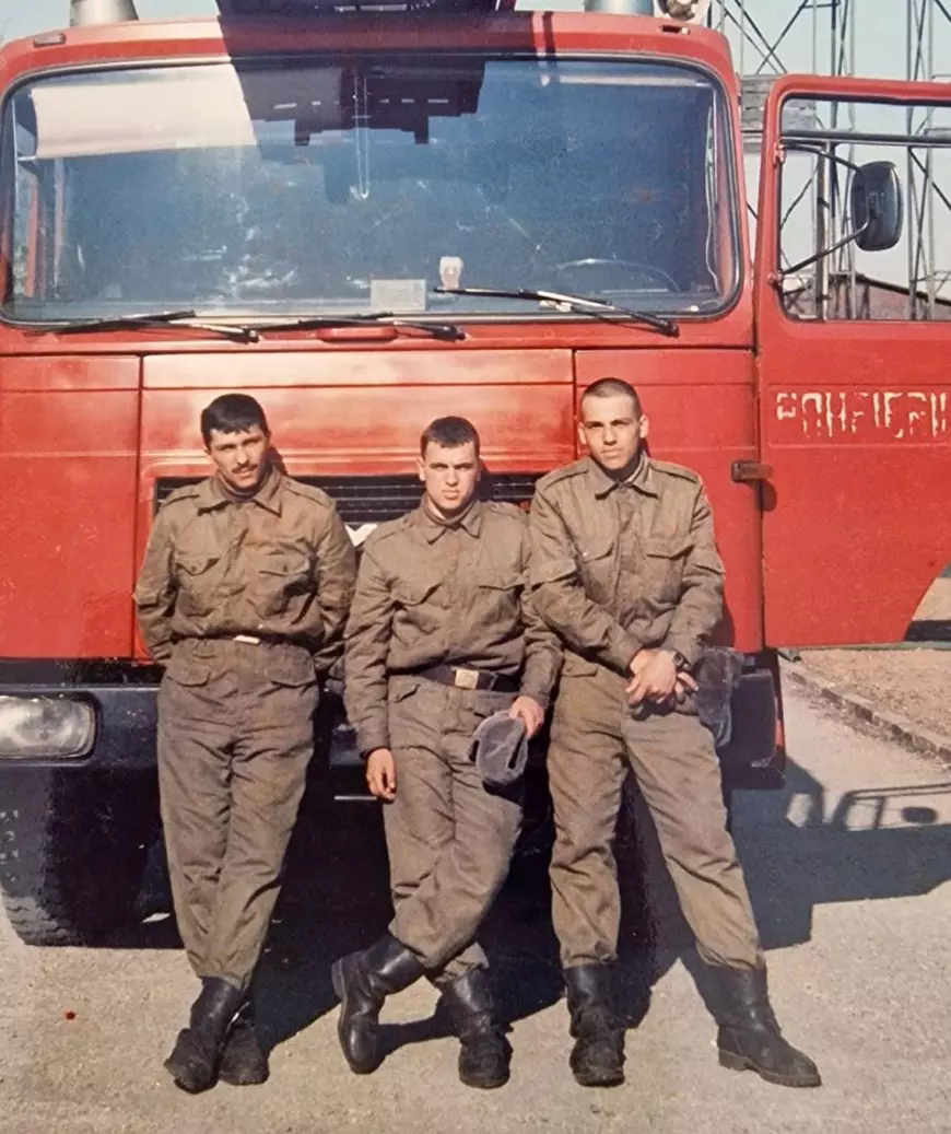 Imagine document cu chef Ștefan Popescu, atunci când era pompier
