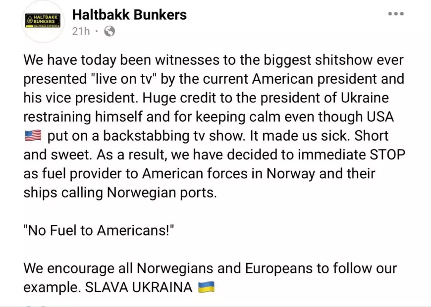 O companie norvegiană boicotează submarinele americane și refuză să le mai alimenteze. „Nu asta este politica guvernamentală”