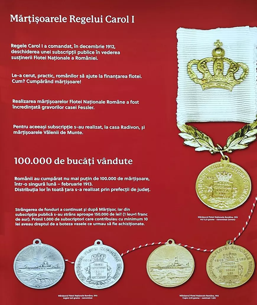 Mărțișoarele istorice care au ajutat la refacerea flotei militare a României: 75.000 de lei aur, adunați în 1913 pentru nave de război