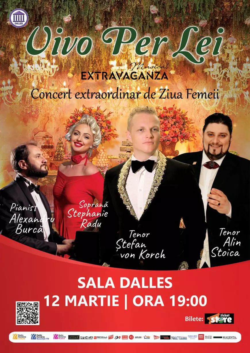 “Vivo per lei,” singurul concert pop-opera al primăverii, îi aduce pe tenorii Ştefan von Korch şi Alin Stoica la Sala Dalles pe 12 martie