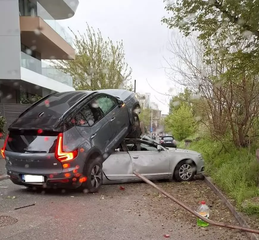 Accident spectaculos pe Calea Floreasca din București, pe 7 aprilie 2025