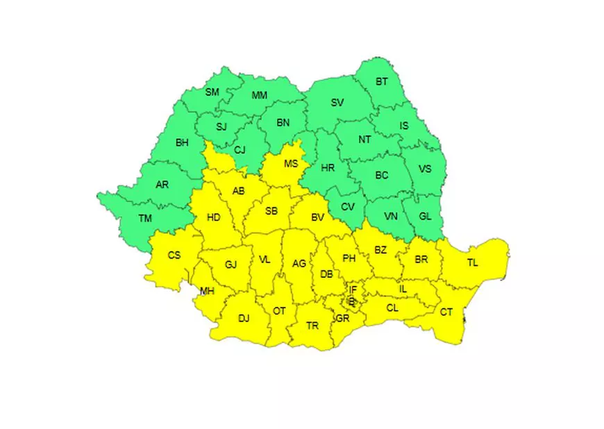 Peste jumătate din ţară, sub cod galben de furtuni. Până când este valabilă atenționarea meteo ANM