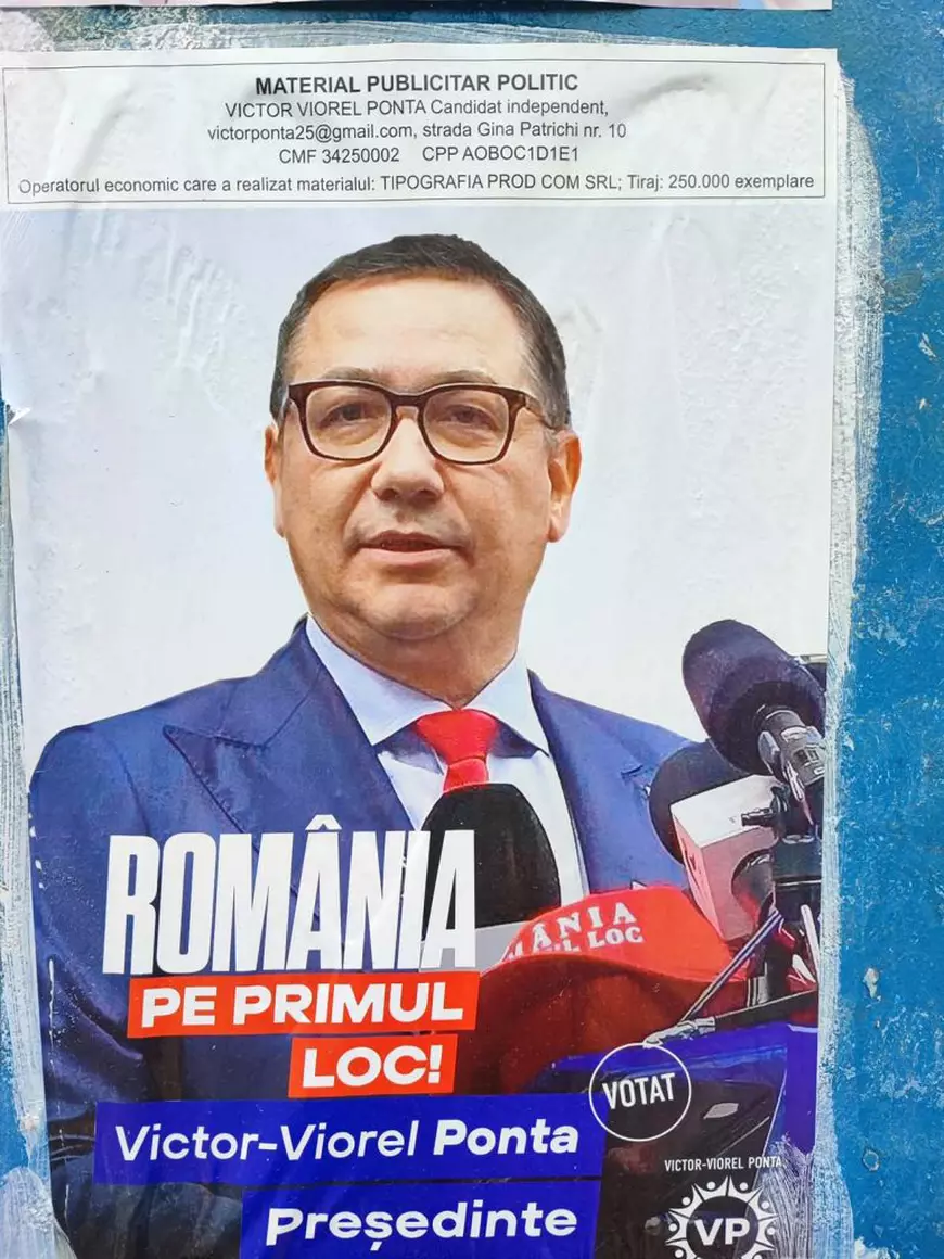 Afiș electoral cu Victor Ponta