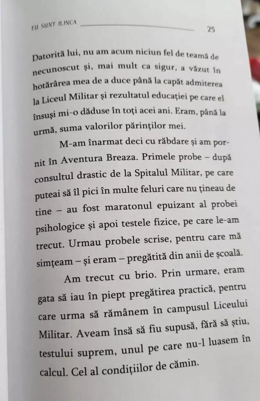 Ilinca Simion s-a lăudat în autobiografie că a luat examenul la Liceul Militar din Breaza. În lista oficială de admitere a picat a opta din coadă, în 2014