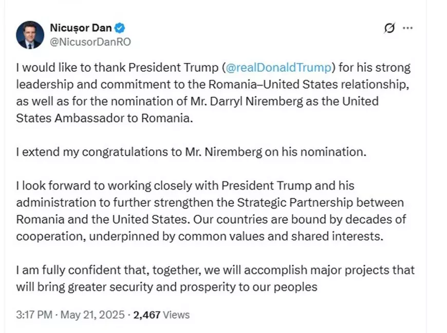 Nicușor Dan a reacționat la mesajul lui Donald Trump despre România. Ce a spus președintele ales după câteva ore