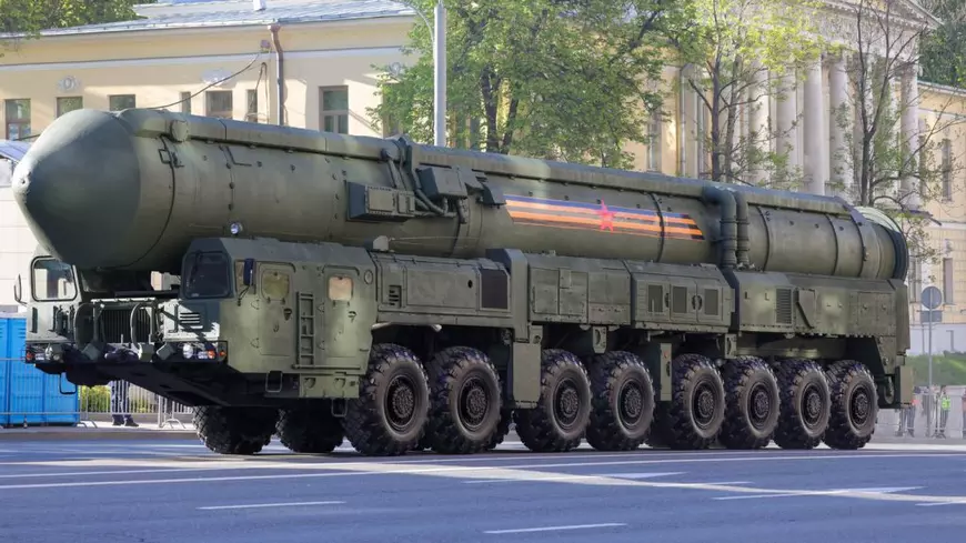 Racheta balistică intercontinentală RS-24 Yars, expusă în scop propagandistic la parada de 9 mai de la Moscova Foto: Profimedia