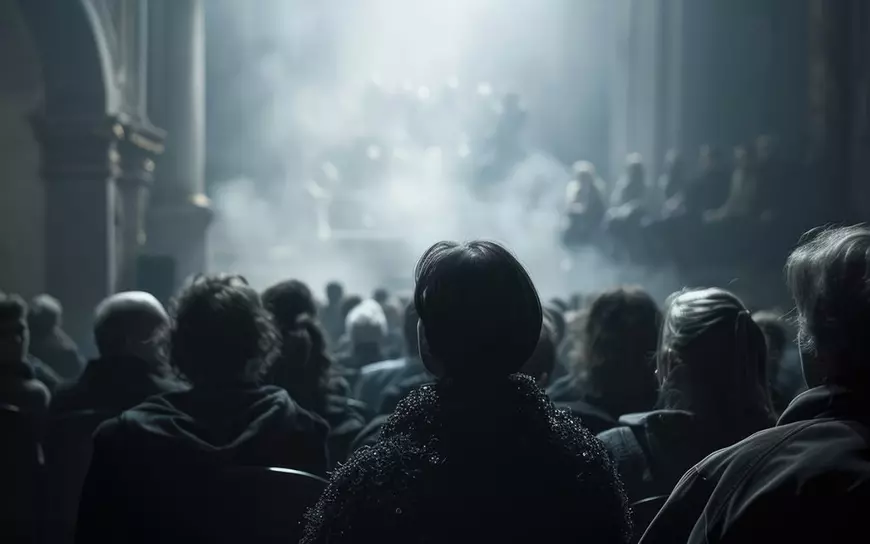 Tineri in intuneric. Fotografie ilustrativa