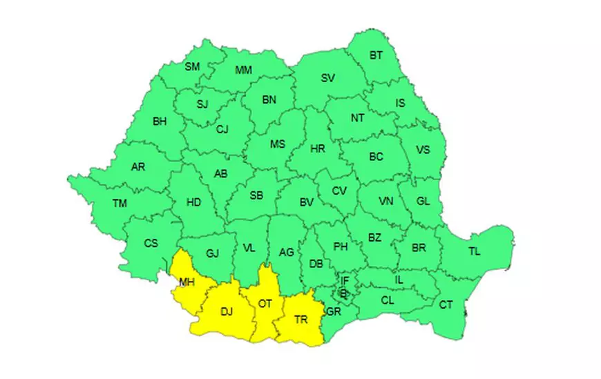 Cod galben de caniculă în jumătate de țară până joi seara. Harta zonelor vizate de avertizarea meteo ANM