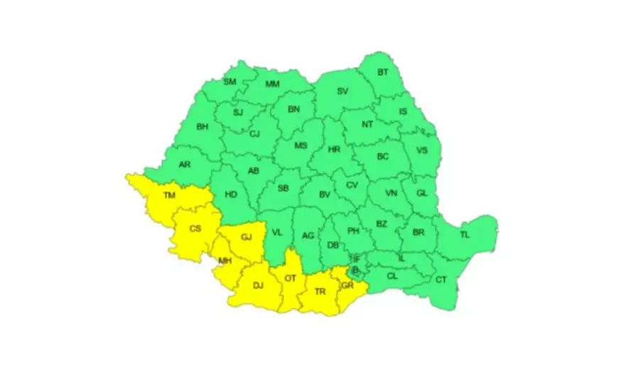 Avertizare meteo ANM de ploi torențiale, dar și de caniculă: temperaturile vor ajunge și la 37 de grade. Harta județelor vizate de codurile galbene