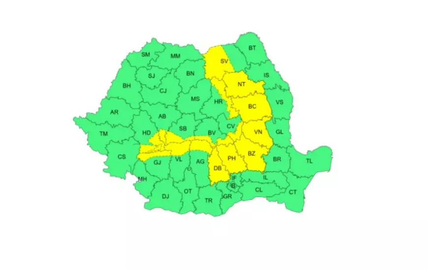 Avertizare meteo ANM de ploi torențiale, dar și de caniculă: temperaturile vor ajunge și la 37 de grade. Harta județelor vizate de codurile galbene