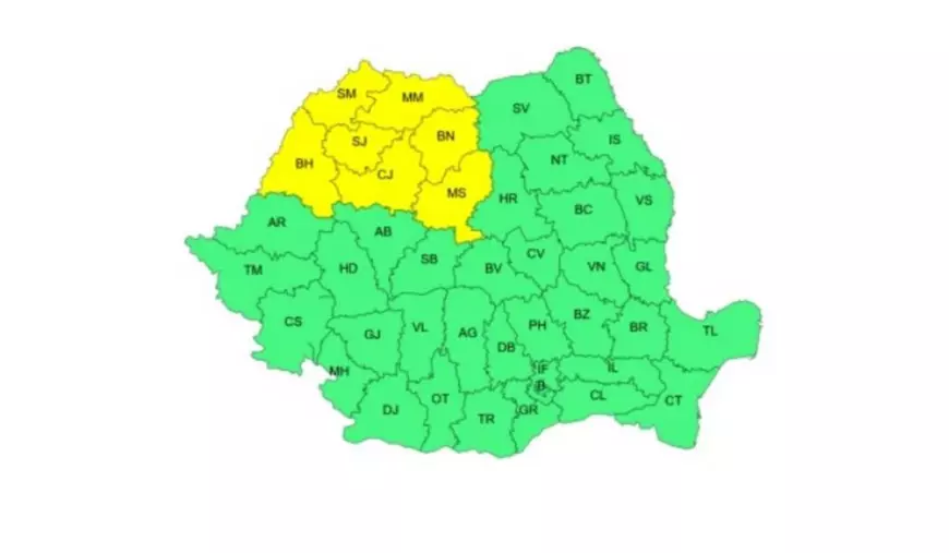 Avertizare meteo ANM de ploi torențiale, vijelii și grindină, dar și de caniculă: 15 județe sunt vizate de codurile galbene