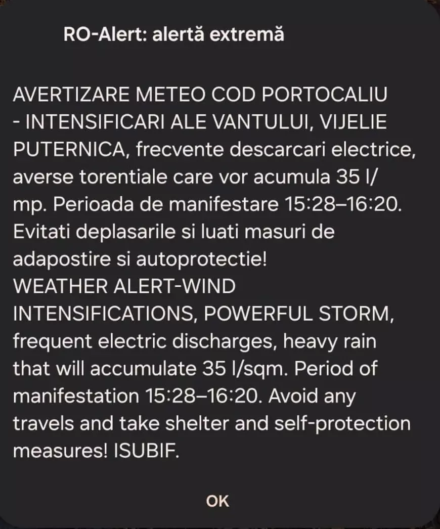 Bucureștiul, sub avertizare „Nowcastig” cod portocaliu de vijelii și ploi torențiale. A fost emis Ro-Alert, sunt zone inundate în Capitală și două avioane nu au putut ateriza la Otopeni