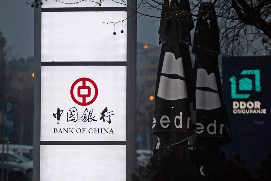 Sigla Bank of China la sediul principal din Serbia. Bank of China este una dintre cele mai mari bănci de stat chineze, care investește în Europa de Est